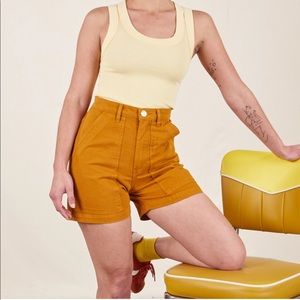 Big Bud Press Work Shorts, Spicy Mustard in an XS